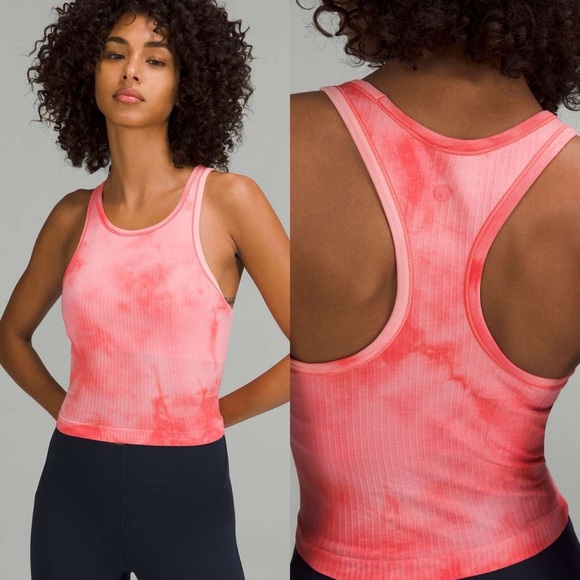 Lululemon Ebb to Street Cropped Racerback Tank Top
Marble Dye Raspberry Cream - Picture 1 of 5
